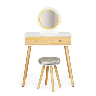 Dressing table - with light - Mirror - and stool - 80x40x124 cm