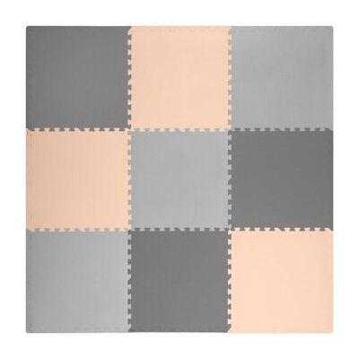 Baby play mat - Foam puzzle mat - 180x180cm - gray-peach