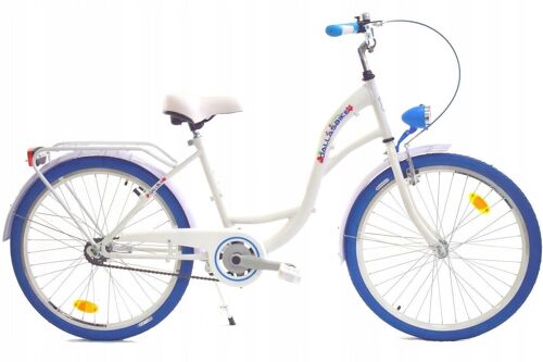 Meisjesfiets 24 inch stevig model blauw met wit Dallas Bike