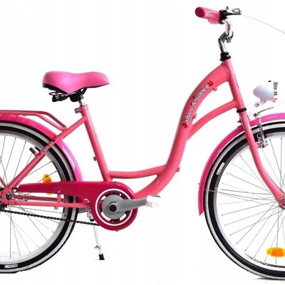 Bicicleta para niña de 24 pulgadas modelo resistente rosa de Dallas Bike
