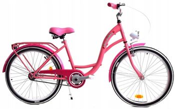 Vélo pour filles 24 pouces modèle robuste rose de Dallas Bike