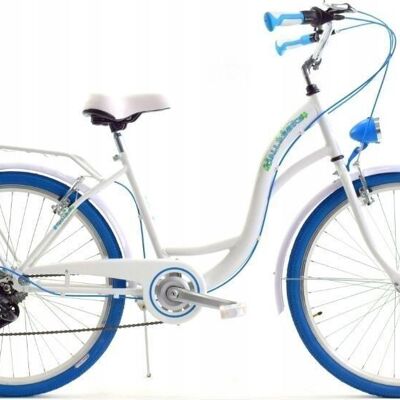 Girls bicycle 24 inch sturdy model blue with white 6 gears