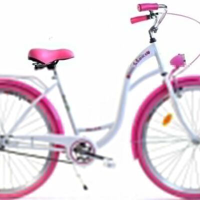 Bicicleta para niña de 26 pulgadas modelo resistente blanca con rosa de Dallas Bike