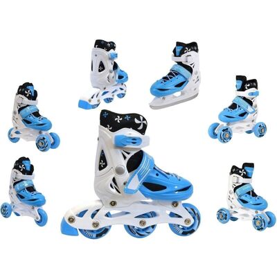 Patines en línea niño - patines - 4 en 1 - talla 26-29 - azul