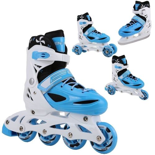 Skeelers - inline skates - rolschaatsen - 4in1 - maat 30-33 - blauw