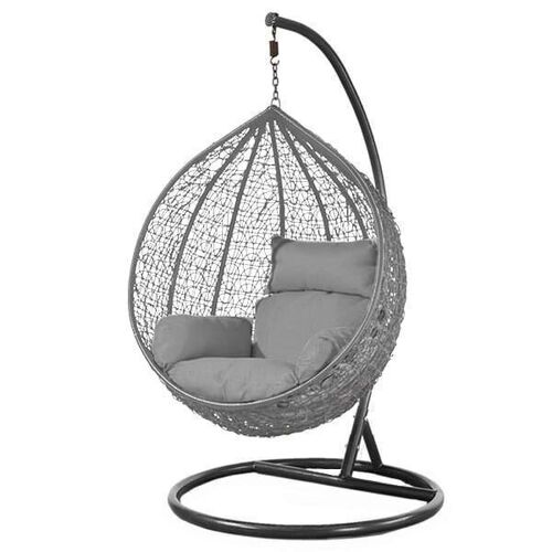 Hangstoel - ei stoel - grijs met zwarte standaard - tot 125 kg