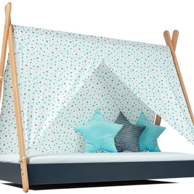 Tent cloth teepee bed blue stars