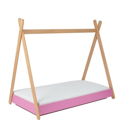 Children's bed - teepee bed pink 160 x 80 cm with mattress