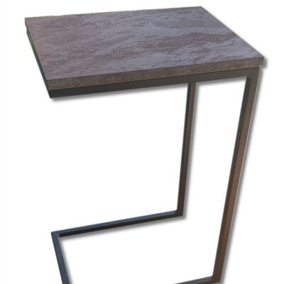 Mesa de centro, mesa de centro de 62 cm de alto diseño lujoso gris oscuro
