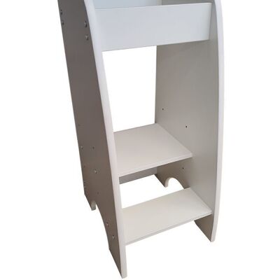 Ayudante de cocina infantil - torre de aprendizaje - 90x40x50 cm - escalones para niños - blanco