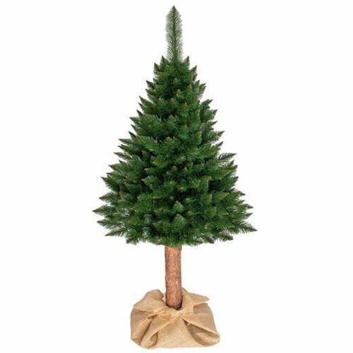 Kunstkerstboom 220 cm - spar met houten stam