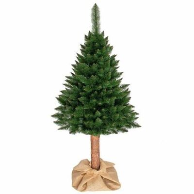 Árbol de Navidad artificial 220 cm - abeto con tronco de madera