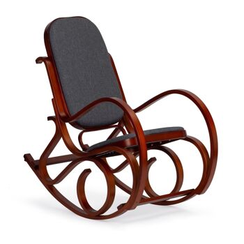 Chaise à bascule - bois - gris - jusqu'à 120 kg