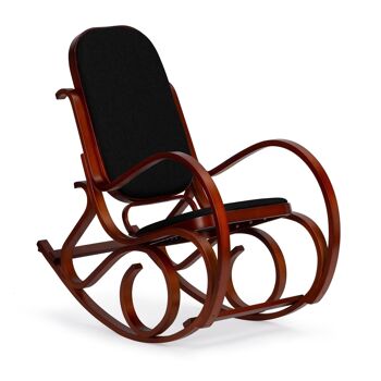 Chaise à bascule - bois - noir - jusqu'à 120 kg