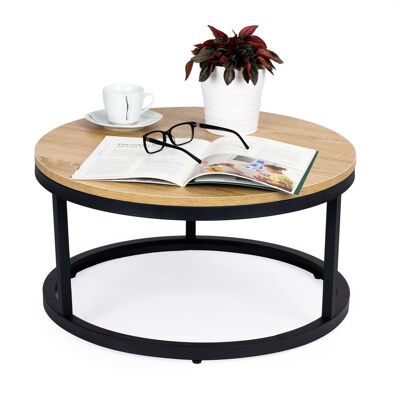 Coffee table round - 60 cm - industrial - wood