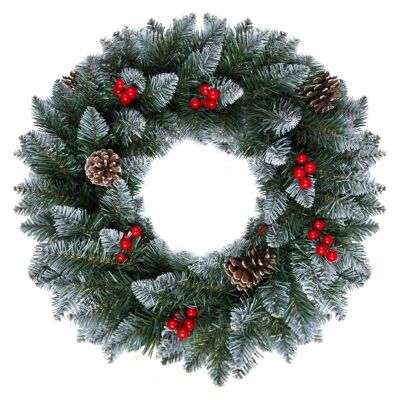 Christmas wreath front door - 40 cm - with pine cones