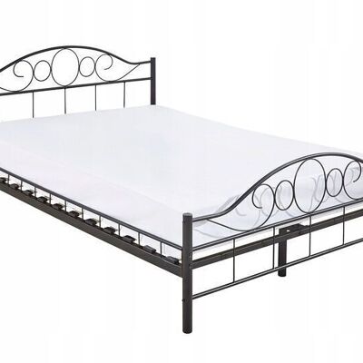 Metal bed frame with slatted base - 160x200