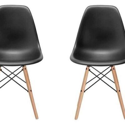 Chaise design Milano - noir - ensemble 2 pièces - cuisine - salon
