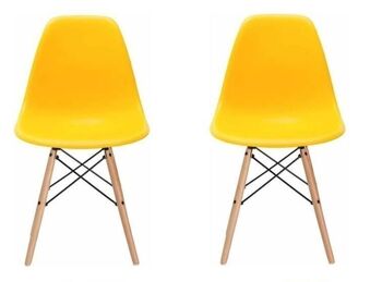 Chaise design Milano - jaune - ensemble 2 pièces - cuisine - salon