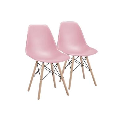 Chaises de salle à manger Milano - rose - ensemble 2 pièces - design scandinave