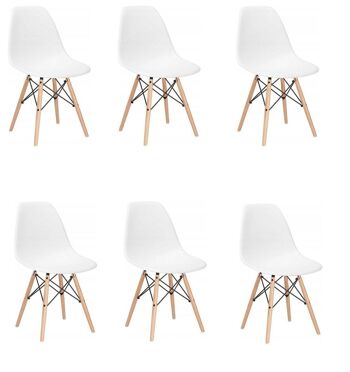 Chaise design Milano - blanc - ensemble 6 pièces - cuisine - salon