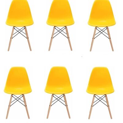 Chaise design Milano - jaune - ensemble 6 pièces - cuisine - salon