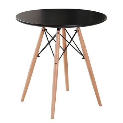 Table basse haute ronde - diamètre 80 cm - noire