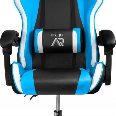 Ergonomischer Gaming-Stuhl aus schwarzem und blauem ECO-Leder
