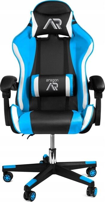 Compra Sedia da gaming ergonomica sedia da ufficio in ecopelle nera e blu  all'ingrosso