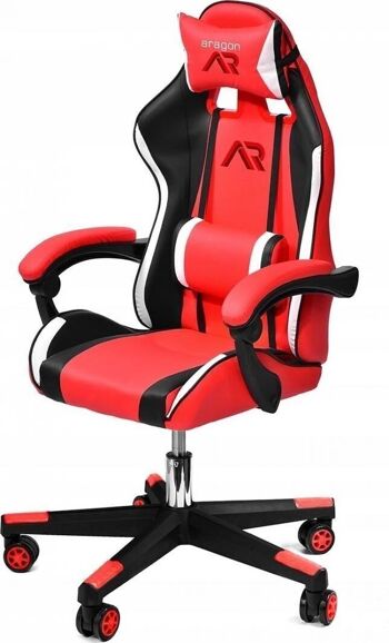Chaise de jeu ergonomique Chaise de bureau en cuir ECO rouge et noir
