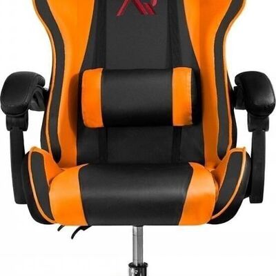 Gaming-Stuhl, ergonomischer Bürostuhl aus orange-schwarzem ECO-Leder