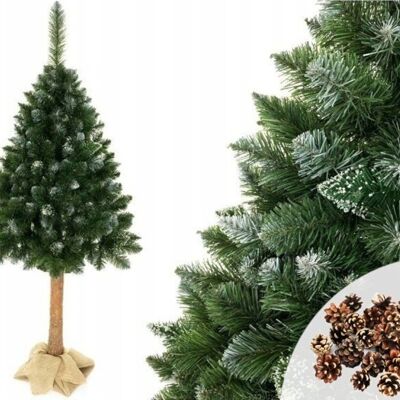 Artificial Christmas tree - 180 cm - on trunk - with snow and glitter