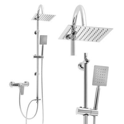 Shower set - with shower mixer tap - and rain shower 20cm