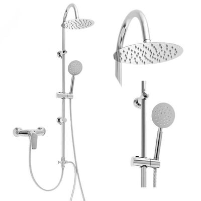 Shower set - with shower tap - and rain shower 20cm - chrome