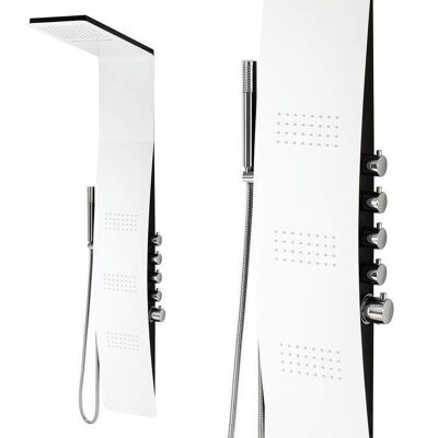 Panel de ducha blanco - con ducha lluvia - masaje - hidro jets - cascada - 23 cm