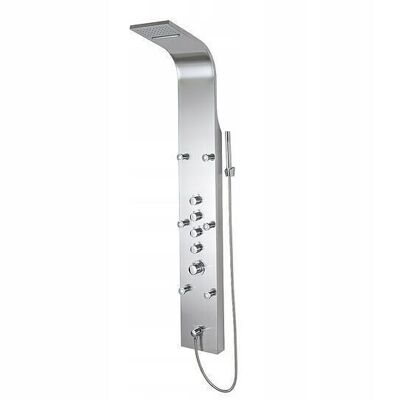 Stainless steel shower panel - with rain shower - massage - hydro jets - waterfall - 22cm