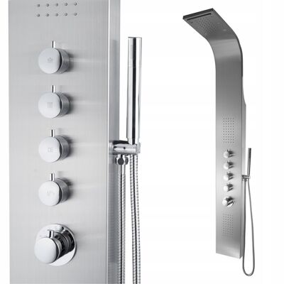 Shower panel stainless steel - with rain shower - massage - hydro jets - waterfall - LED