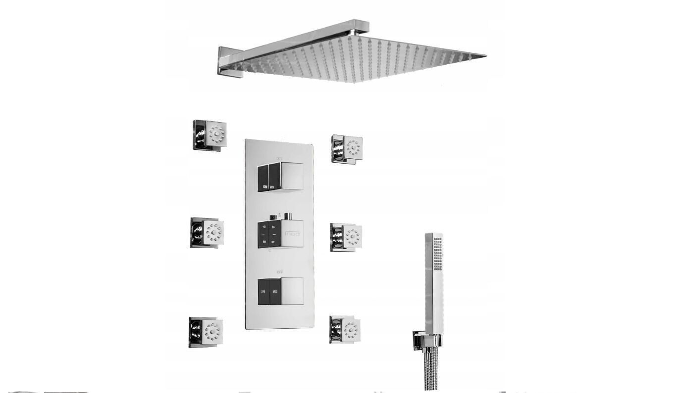 Set de instalación de panel de ducha - con ducha de lluvia - masaje - hidrojets