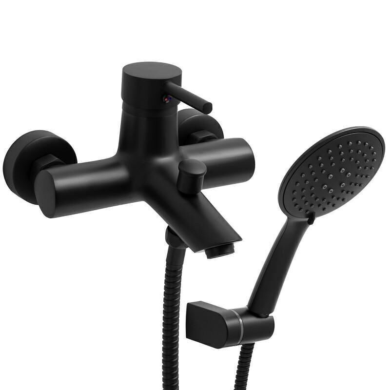 Mezclador de bañera y ducha grifo de pared para bañera negro