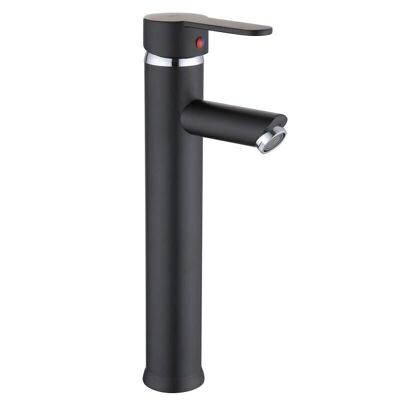 High bathroom tap - sink tap - 31 cm high - black