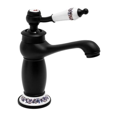 Washbasin tap - black - retro - 11.5x18 cm - single lever