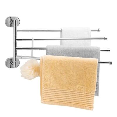 Towel rack - wall mounted - 47x24 cm - chrome