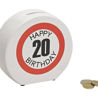 Salvadanaio in ceramica Happy Birthday 20