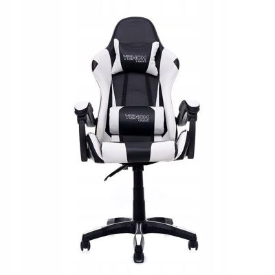 Gaming-Stuhl – Bürostuhl – ECO-Leder – Schwarz und Weiß – 61 x 131 cm