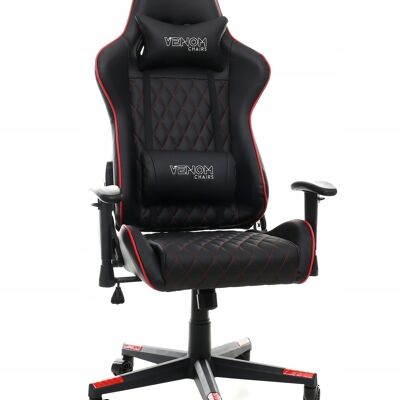 Chaise de jeu - chaise de bureau - avec fonction d'inclinaison - noir-rouge