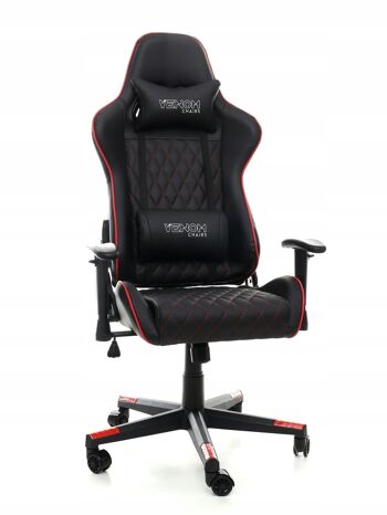 Chaise de jeu - chaise de bureau - avec fonction d'inclinaison - noir-rouge