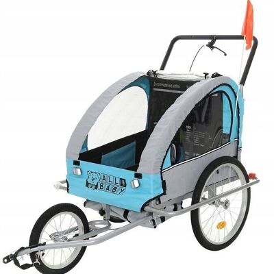 Bicycle trailer child - Stroller - blue-gray - 2-seater