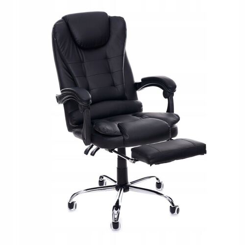 Bureaustoel - met voetsteun - zwart - 121x61x52 cm