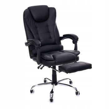 Chaise de bureau - avec repose-pieds - noir - 121x61x52 cm