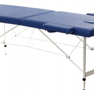 Table de massage - pliable - aluminium - 186 x 70 cm - bleue